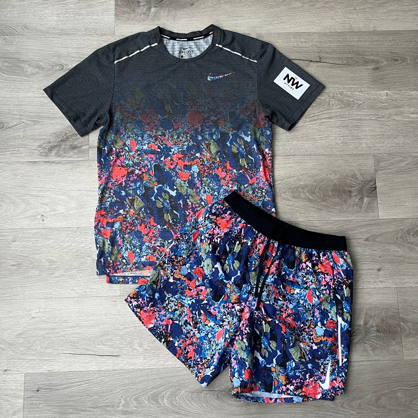 Nike Floral Set Coral Blue