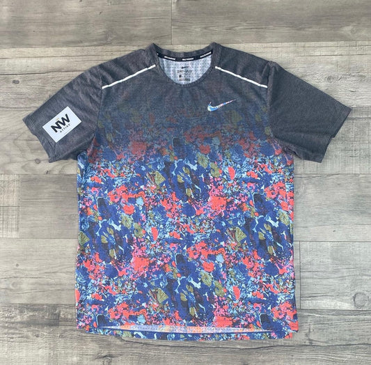 Nike Rise 365 Floral Tee Coral Blue