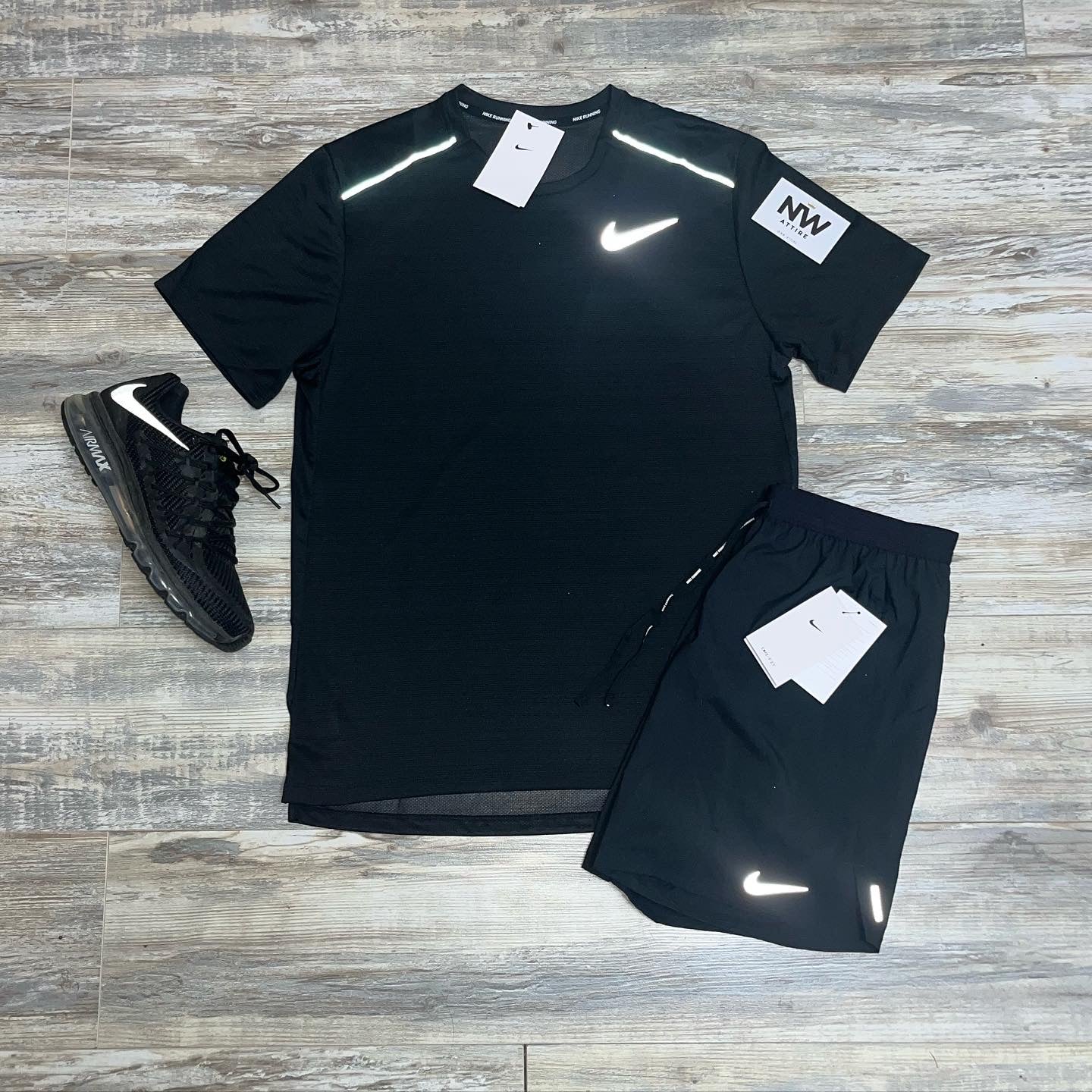 Nike Black Miler & Flex Strides Set