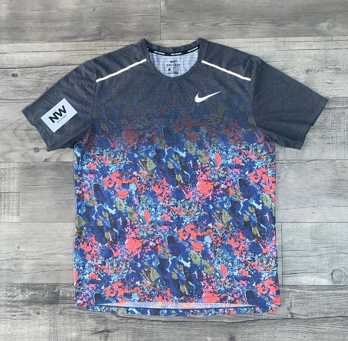 Nike Rise 365 Floral Tee Coral Blue