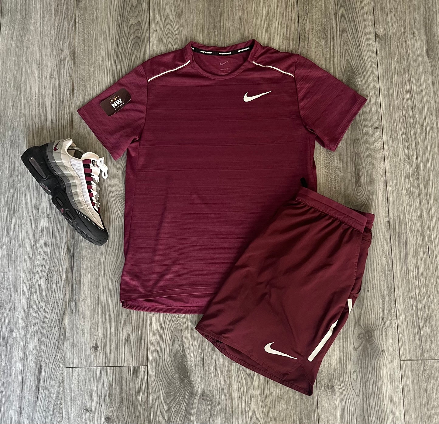 Nike Maroon Miler & Flex Strides Set