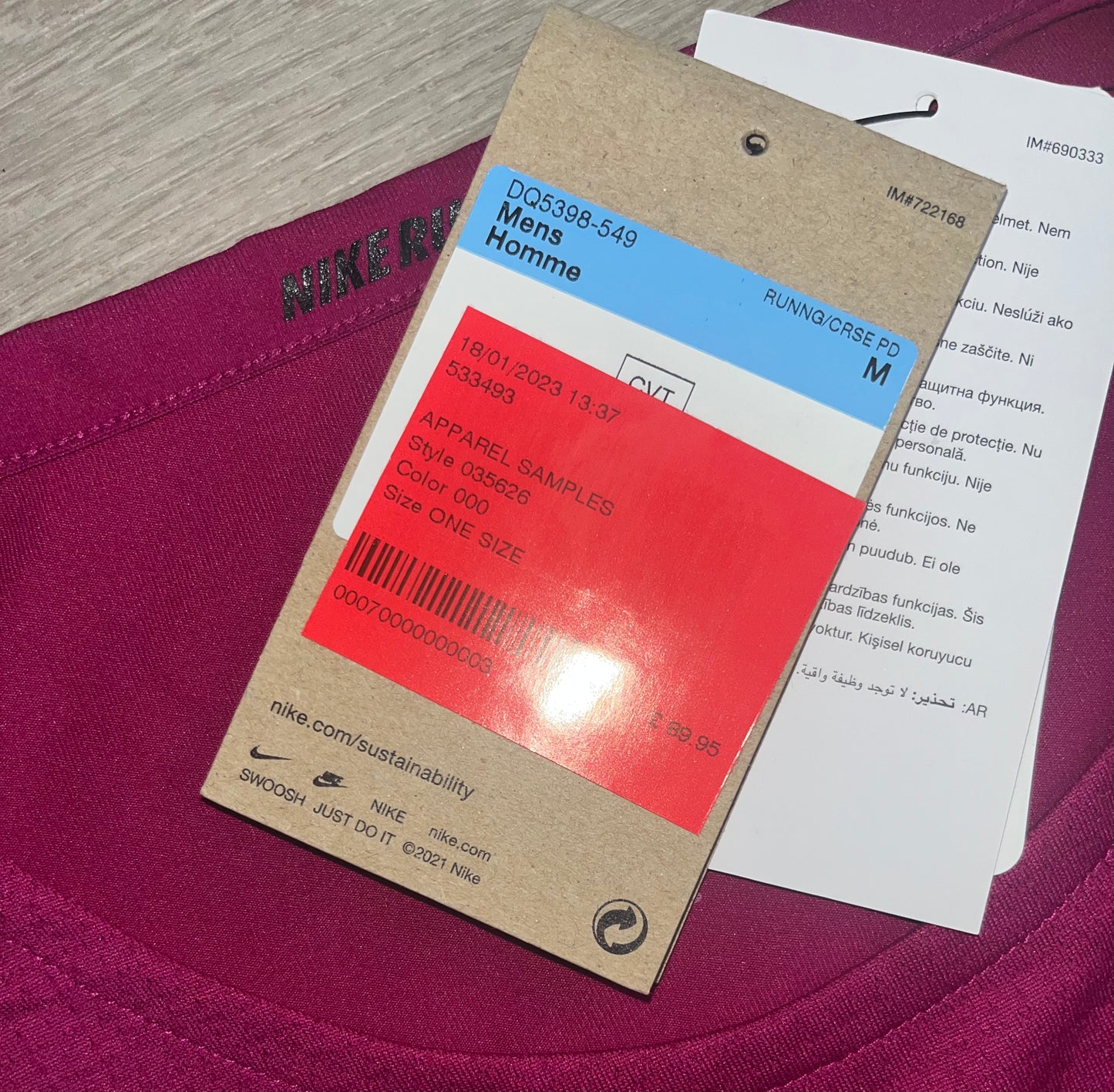 SAMPLE Nike Rise 365 Beetroot Dri-Fit